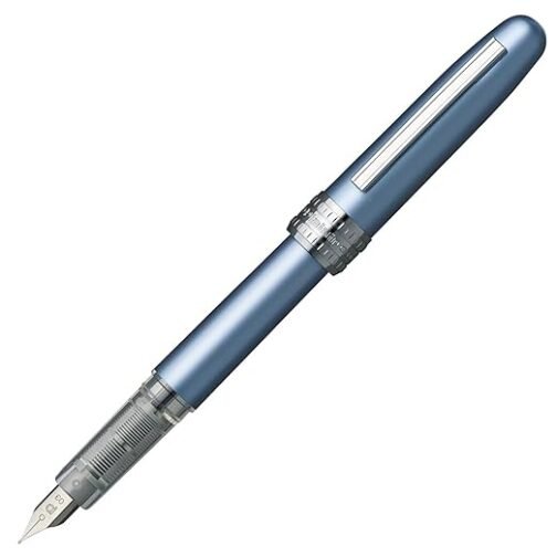 Platinum Fountain Pen, Plaisir Fine Nib, Frosty Blue-infographic